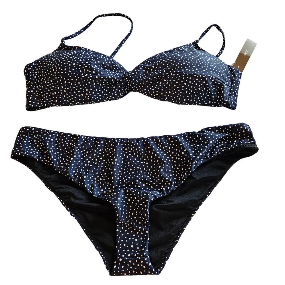 J Crew Spotted Strappy Twist Top Hipster Bikini Swim Set Plus 2x Swim Beach Pool